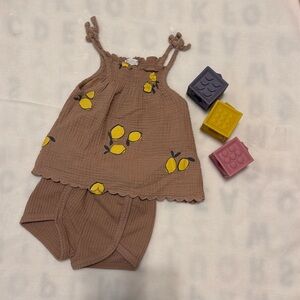 Two Piece Greyson Mini shorts and tie strapped tank set